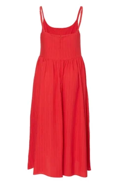 Quiz Curve Drop Waist Midaxi Dress Red Clearance
