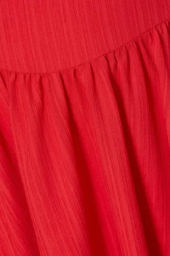 Quiz Curve Drop Waist Midaxi Dress Red Clearance