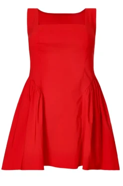 Quiz Curve Drop Waist Mini Dress Red Online
