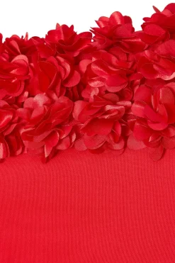 Quiz Curve Red Floral Bardot Midaxi Dress Outlet
