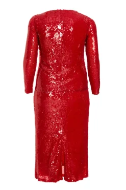 Quiz Curve Sequin Ruched Midaxi Dress Red Best