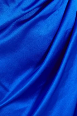 Quiz Curve Royal Blue Satin Midi Dress Online