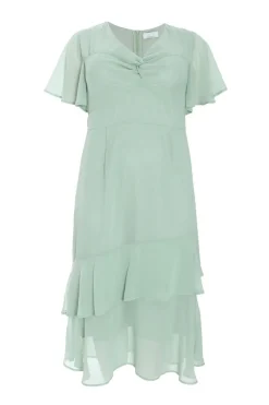 Quiz Curve Chiffon Midaxi Dress Sage