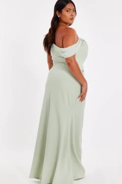 Quiz Curve Sage Drop Sleeve Maxi Dress Best