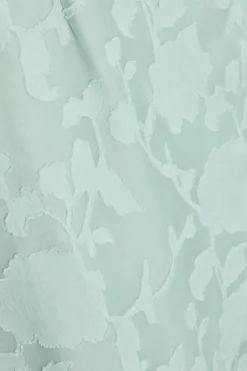 Quiz Curve Jacquard Frill Midaxi Dress Sage New