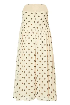 Quiz Curve Stone Chiffon Polka Dot Midi Dress Clearance