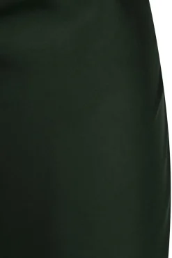Quiz Satin One Shoulder Midaxi Dress Dark Green New