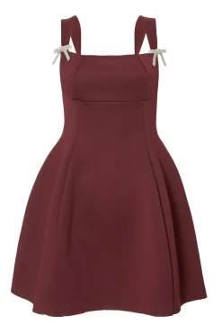 Quiz Dark Red A-Line Mini Dress Burgundy Best
