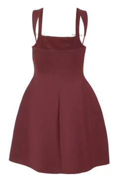 Quiz Dark Red A-Line Mini Dress Burgundy Best