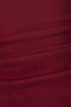 Quiz Dark Red Bandeau Midi Dress Berry
