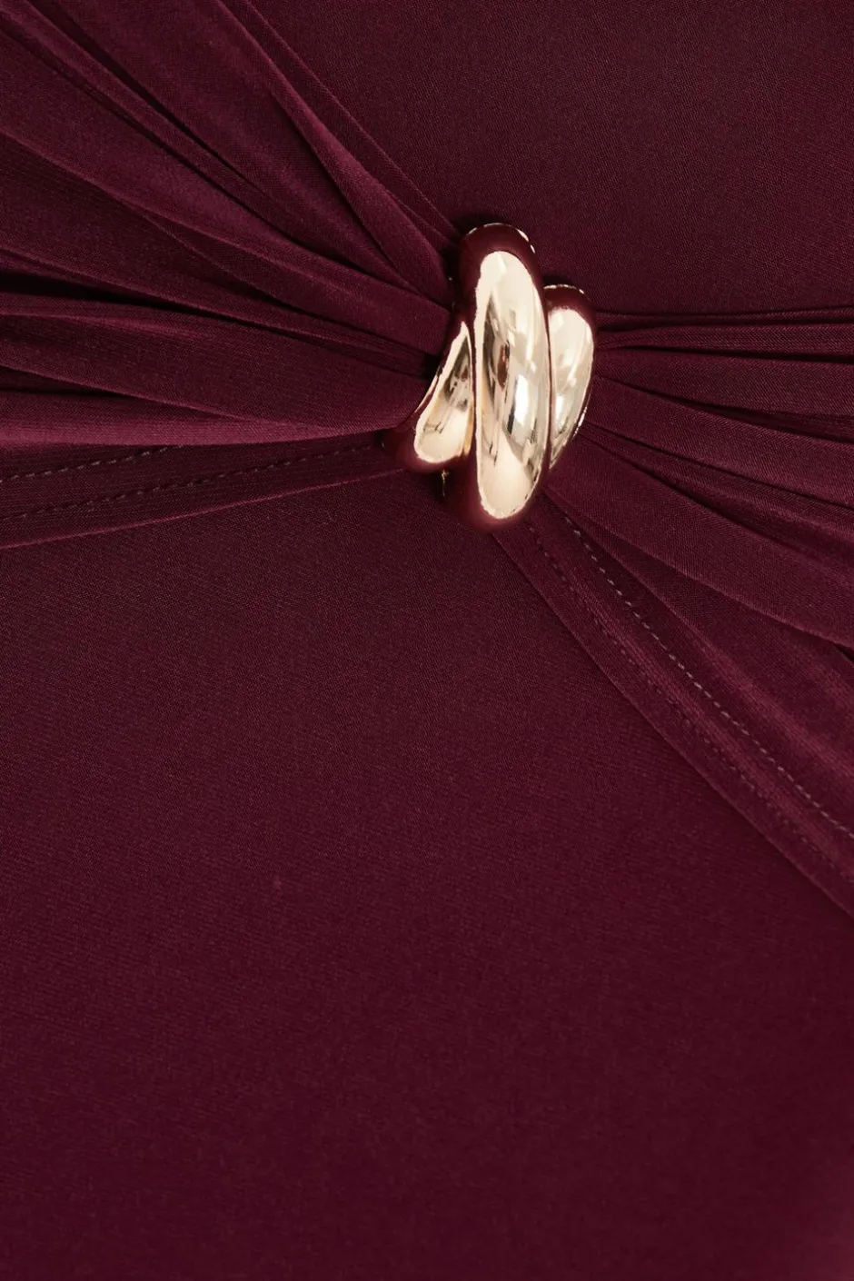 Quiz Dark Red Buckle Detail Maxi Skirt Berry