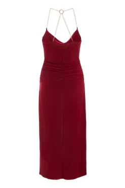 Quiz Dark Red Chain Strap Midaxi Dress Best