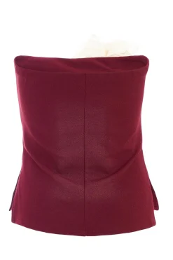 Quiz Dark Red Corsage Bandeau Top Berry Online