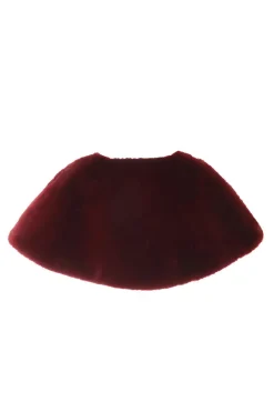 Quiz Dark Red Faux Fur Wrap Burgundy New