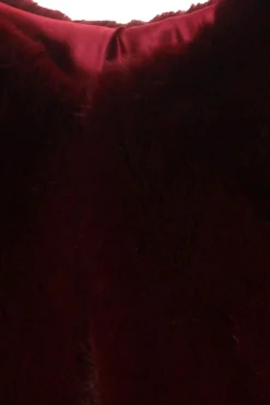Quiz Dark Red Faux Fur Wrap Burgundy New