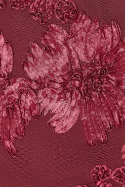 Quiz Dark Red Floral Applique Mini Dress Sale