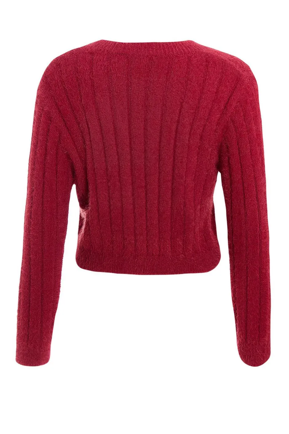 Quiz Dark Red Fluffy Knit Jumper Berry Sale