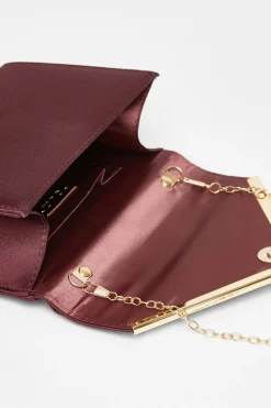 Quiz Dark Red Pleated Clutch Bag Discount