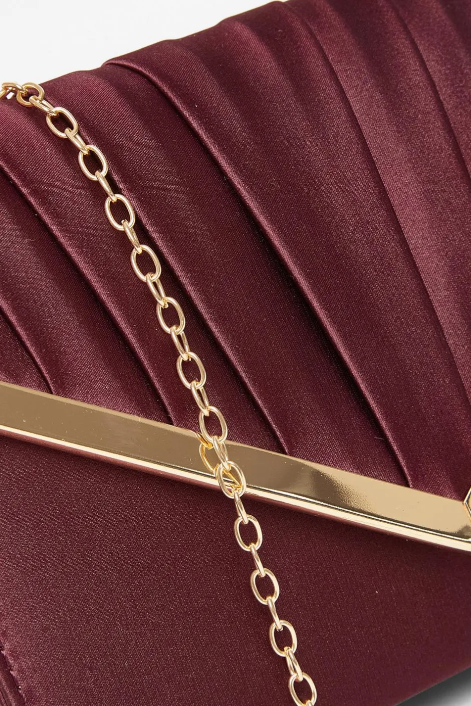 Quiz Dark Red Pleated Clutch Bag Discount