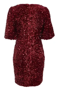 Quiz Dark Red Sequin Wrap Mini Dress New