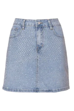 Quiz Denim Embellished Mini Skirt Best