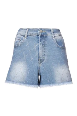 Quiz Denim Embellished Shorts Online