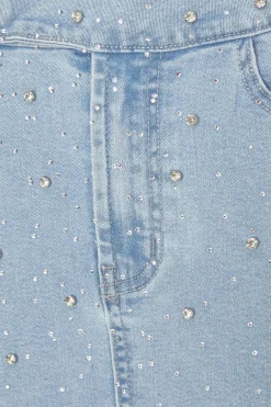 Quiz Denim Embellished Skirt Hot