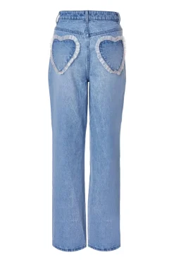 Quiz Denim Ruffle Heart Jeans Sale