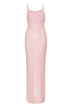 Quiz Dusty Pink Diamante Maxi Dress Best