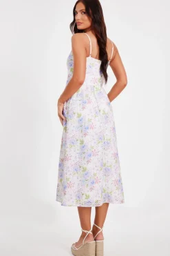 Quiz Floral Embroidered Midi Dress Hot