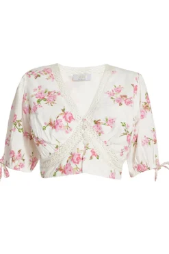 Quiz Floral Lace Crop Top Sale