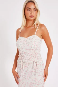 Quiz Floral Print Ruched Top Online