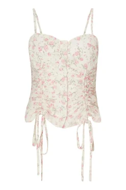 Quiz Floral Print Ruched Top Online