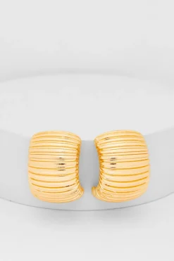 Quiz Gold Curved Earrings Hot