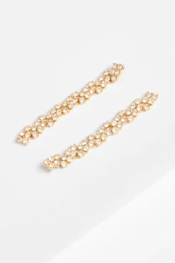 Quiz Gold Diamante Cluster Drop Earrings Best