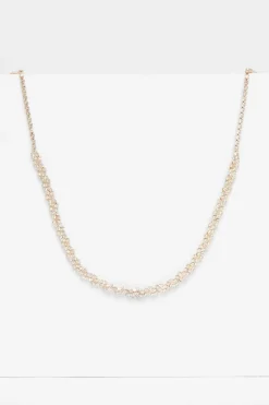 Quiz Gold Diamante Cluster Necklace Outlet