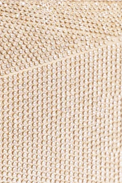 Quiz Diamante Geometric Box Bag Gold Discount