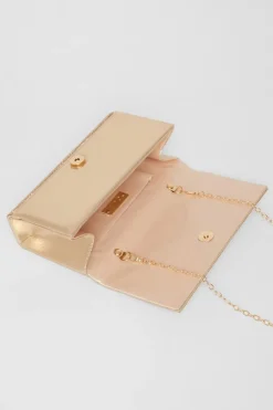 Quiz Gold Diamante Rectangle Clutch Outlet