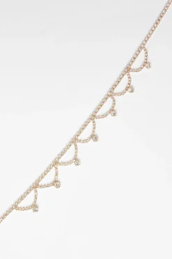 Quiz Diamante Scalloped Choker Gold Best