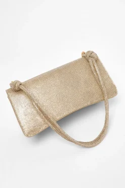 Quiz Gold Diamante Shoulder Bag Sale
