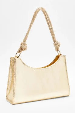 Quiz Gold Foil Knot Shoulder Bag Best