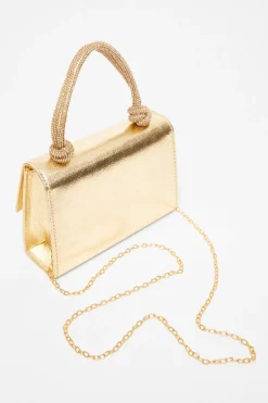 Quiz Gold Foil Top Handle Bag Discount