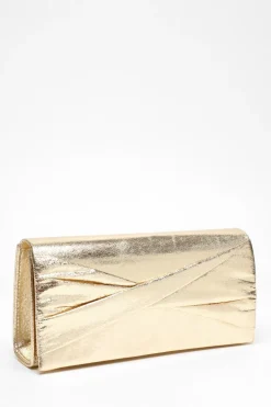 Quiz Foil Twist Clutch Bag Gold New