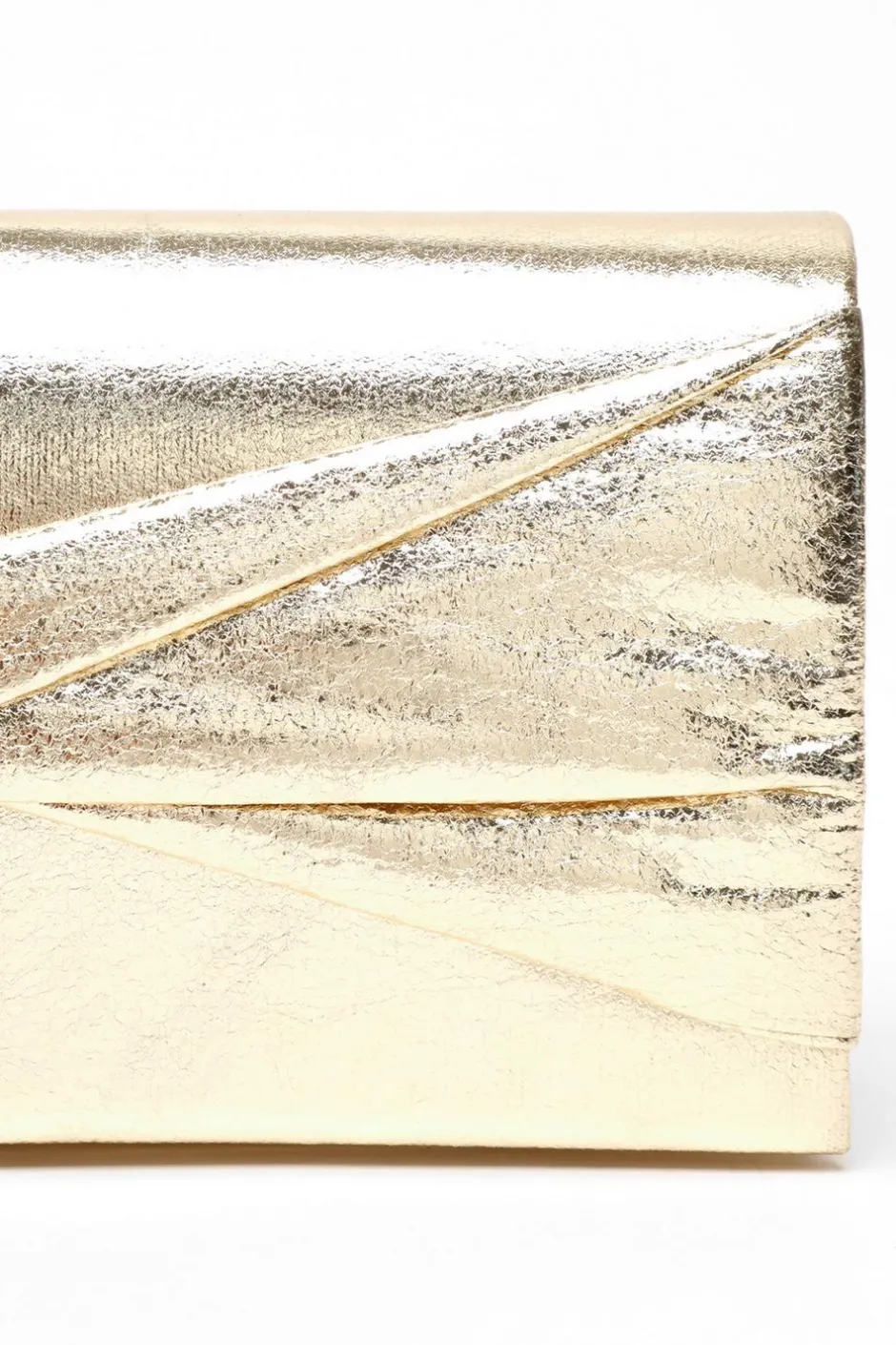 Quiz Foil Twist Clutch Bag Gold New