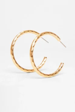 Quiz Gold Large Twisted Hoop Earrings Outlet