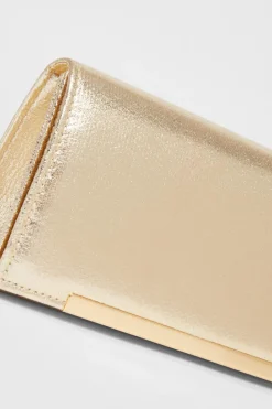Quiz Metallic Clutch Bag Gold Sale