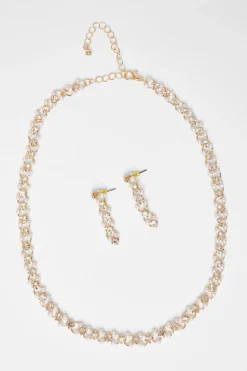 Quiz Gold Pearl Cluster Jewellery Set New