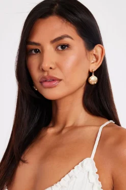 Quiz Gold Shell Drop Earrings Sale