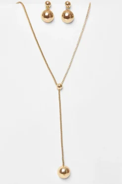 Quiz Gold Sphere Jewellery Set Hot