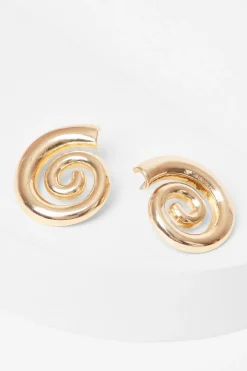 Quiz Gold Swirl Earrings Clearance